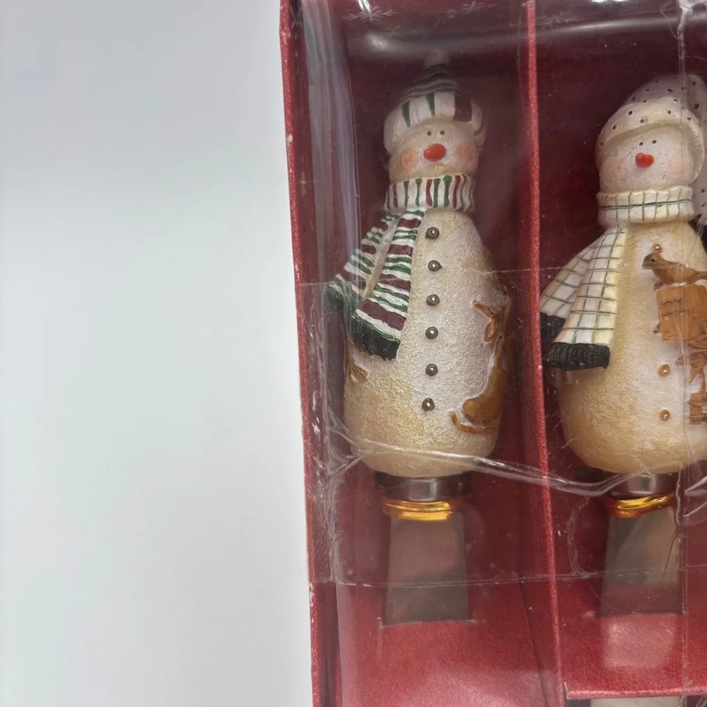 Noble Excellence Snowman Cheese Spreaders Set of 4 Multicolor New Holiday Decor